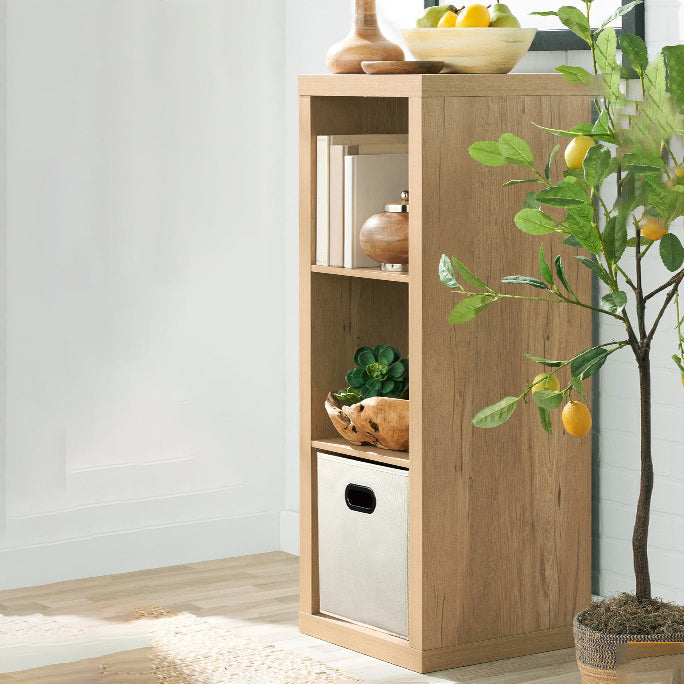 Contemporary Standard Bookshelf Engineered Wood Open Back Bookcase (Drawers not Included) 16"L x 15"W x 43"H Natural Clearhalo 'Bookcases' 'furn' 'furn_bookcases' 'Furniture' 'Office Furniture' 6758753