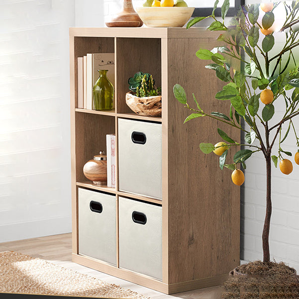 Contemporary Standard Bookshelf Engineered Wood Open Back Bookcase (Drawers not Included) 30"L x 15"W x 43"H Natural Clearhalo 'Bookcases' 'furn' 'furn_bookcases' 'Furniture' 'Office Furniture' 6758768