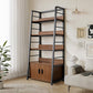 Ladder Open Back Bookshelf Modern Style Engineered Wood Bookcase with Shelves