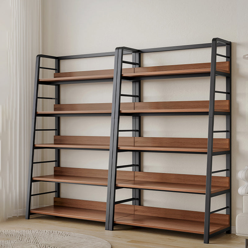 Ladder Open Back Bookshelf Modern Style Engineered Wood Bookcase with Shelves