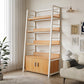 Ladder Open Back Bookshelf Modern Style Engineered Wood Bookcase with Shelves