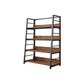 Ladder Open Back Bookshelf Modern Style Engineered Wood Bookcase with Shelves
