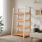 Ladder Open Back Bookshelf Modern Style Engineered Wood Bookcase with Shelves