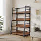 Ladder Open Back Bookshelf Modern Style Engineered Wood Bookcase with Shelves