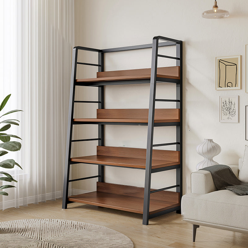 Ladder Open Back Bookshelf Modern Style Engineered Wood Bookcase with Shelves