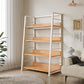 Ladder Open Back Bookshelf Modern Style Engineered Wood Bookcase with Shelves