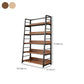 Ladder Open Back Bookshelf Modern Style Engineered Wood Bookcase with Shelves