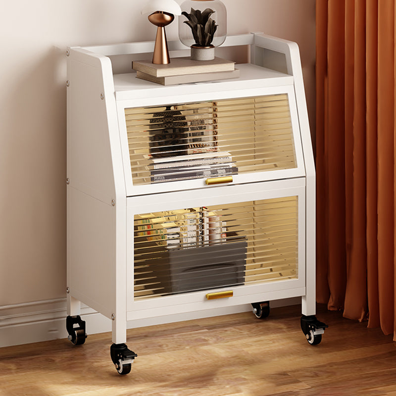 Estantería estándar de metal estantería contemporánea de espalda con gabinetes