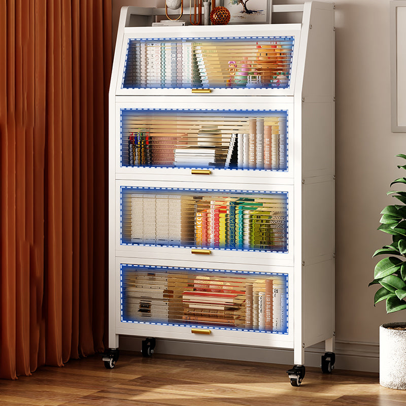 Estantería estándar de metal estantería contemporánea de espalda con gabinetes