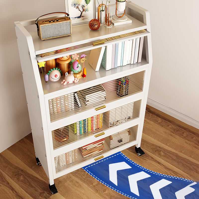 Estantería estándar de metal estantería contemporánea de espalda con gabinetes