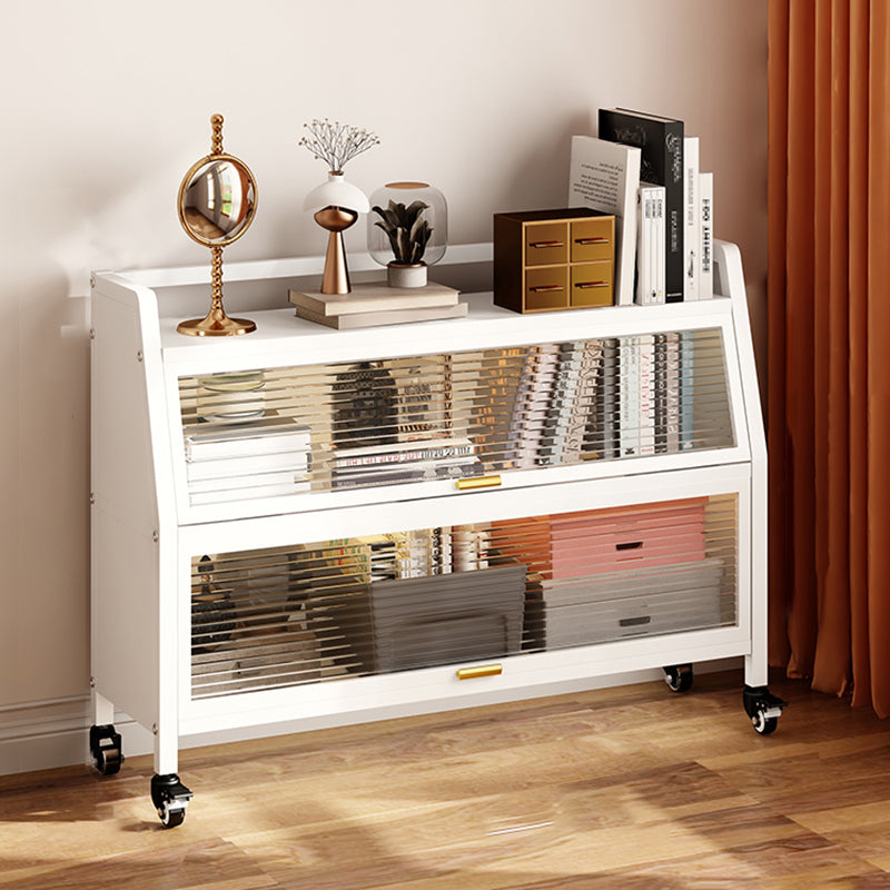 Estantería estándar de metal estantería contemporánea de espalda con gabinetes