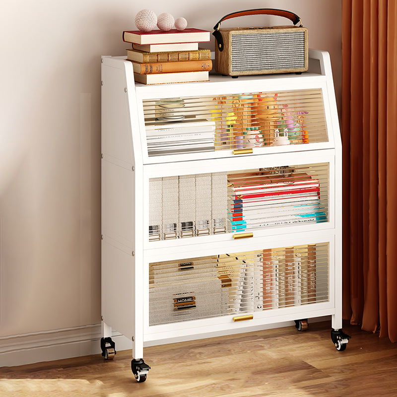 Estantería estándar de metal estantería contemporánea de espalda con gabinetes