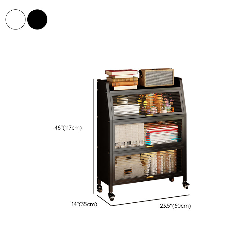 Estantería estándar de metal estantería contemporánea de espalda con gabinetes