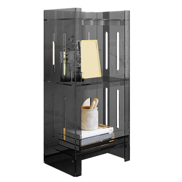 Modern Style Closed Back Bookcase Acrylic Standard Bookshelf 15.7"L x 9.8"W x 33.1"H Black Clearhalo 'Bookcases' 'furn' 'furn_bookcases' 'Furniture' 'Office Furniture' 6758879