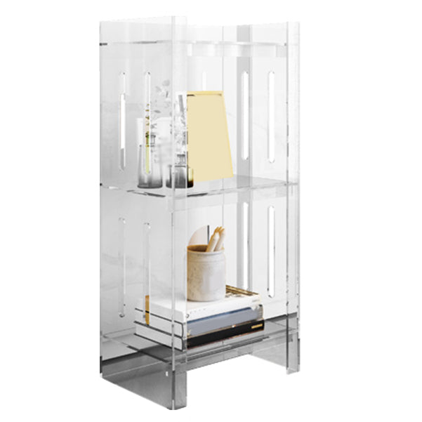 Modern Style Closed Back Bookcase Acrylic Standard Bookshelf 15.7"L x 9.8"W x 33.1"H Clear Clearhalo 'Bookcases' 'furn' 'furn_bookcases' 'Furniture' 'Office Furniture' 6758881