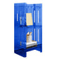 Modern Style Closed Back Bookcase Acrylic Standard Bookshelf 15.7"L x 9.8"W x 33.1"H Blue Clearhalo 'Bookcases' 'furn' 'furn_bookcases' 'Furniture' 'Office Furniture' 6758883