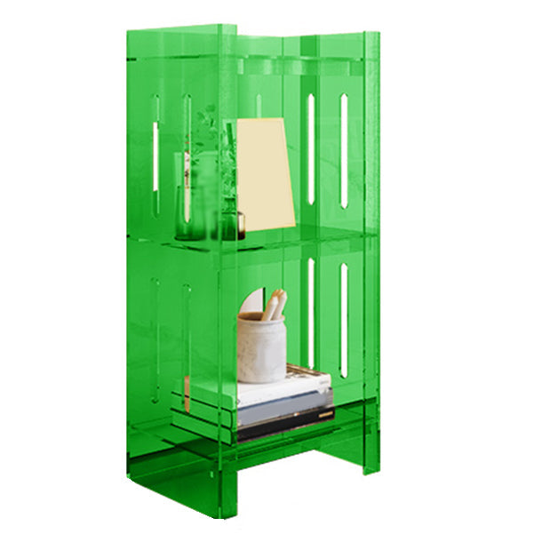 Modern Style Closed Back Bookcase Acrylic Standard Bookshelf 15.7"L x 9.8"W x 33.1"H Green Clearhalo 'Bookcases' 'furn' 'furn_bookcases' 'Furniture' 'Office Furniture' 6758886