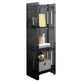Modern Style Closed Back Bookcase Acrylic Standard Bookshelf 15.7"L x 9.8"W x 46.5"H Black Clearhalo 'Bookcases' 'furn' 'furn_bookcases' 'Furniture' 'Office Furniture' 6758890