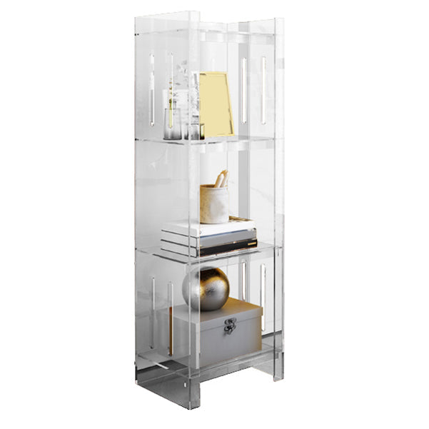 Modern Style Closed Back Bookcase Acrylic Standard Bookshelf 15.7"L x 9.8"W x 46.5"H Clear Clearhalo 'Bookcases' 'furn' 'furn_bookcases' 'Furniture' 'Office Furniture' 6758898