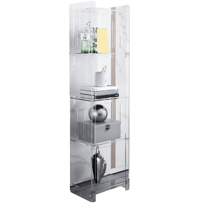 Modern Style Closed Back Bookcase Acrylic Standard Bookshelf 15.7"L x 9.8"W x 59.8"H Clear Clearhalo 'Bookcases' 'furn' 'furn_bookcases' 'Furniture' 'Office Furniture' 6758908