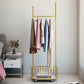 Metal Coat Hanger Modern Style Simple Household Floor Hall Stand with Pulley 24"L x 13"W x 70"H Gold Clearhalo 'Entry & Mudroom Furniture' 'furn' 'furn_hall_tree_coat_racks' 'Furniture' 'Hall Trees & Coat Racks' 'hall_tree_coat_racks' 6759010