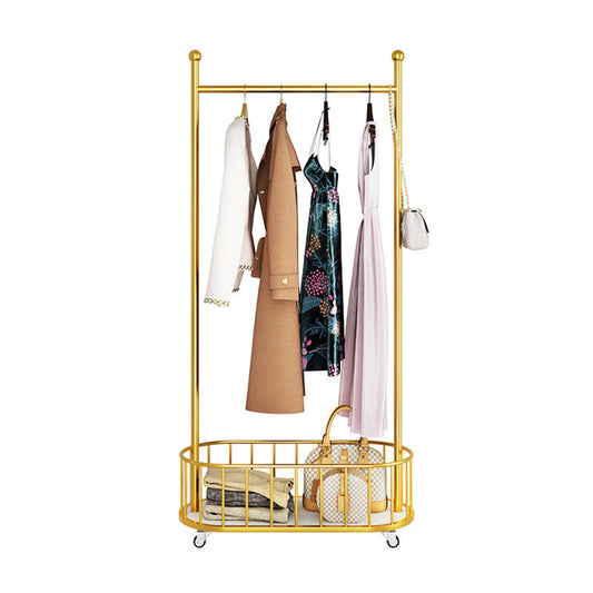 Metal Coat Hanger Modern Style Simple Household Floor Hall Stand with Pulley Clearhalo 'Entry & Mudroom Furniture' 'furn' 'furn_hall_tree_coat_racks' 'Furniture' 'Hall Trees & Coat Racks' 'hall_tree_coat_racks' 6759023