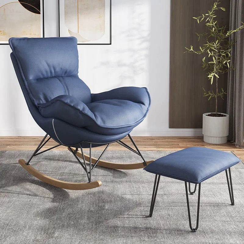 Living Room Modern Style Rocking Chair Leisure Home Lazy Sofa Chair Rocking Chair with Ottomans Blue Clearhalo 'Chairs & Seating' 'furn' 'furn_rocking_chairs' 'Furniture' 'Living Room Furniture' 'Rocking Chairs' 'rocking_chairs' 6759276