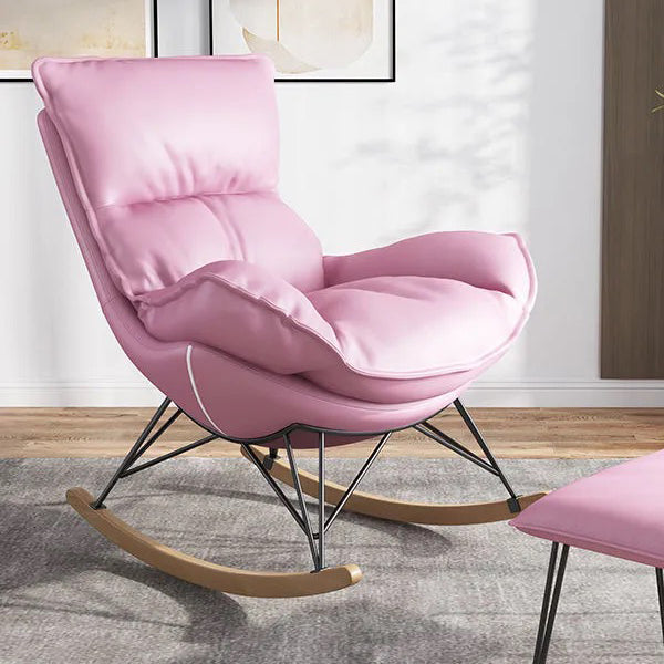 Living Room Modern Style Rocking Chair Leisure Home Lazy Sofa Chair Rocking Chair Pink Clearhalo 'Chairs & Seating' 'furn' 'furn_rocking_chairs' 'Furniture' 'Living Room Furniture' 'Rocking Chairs' 'rocking_chairs' 6759293