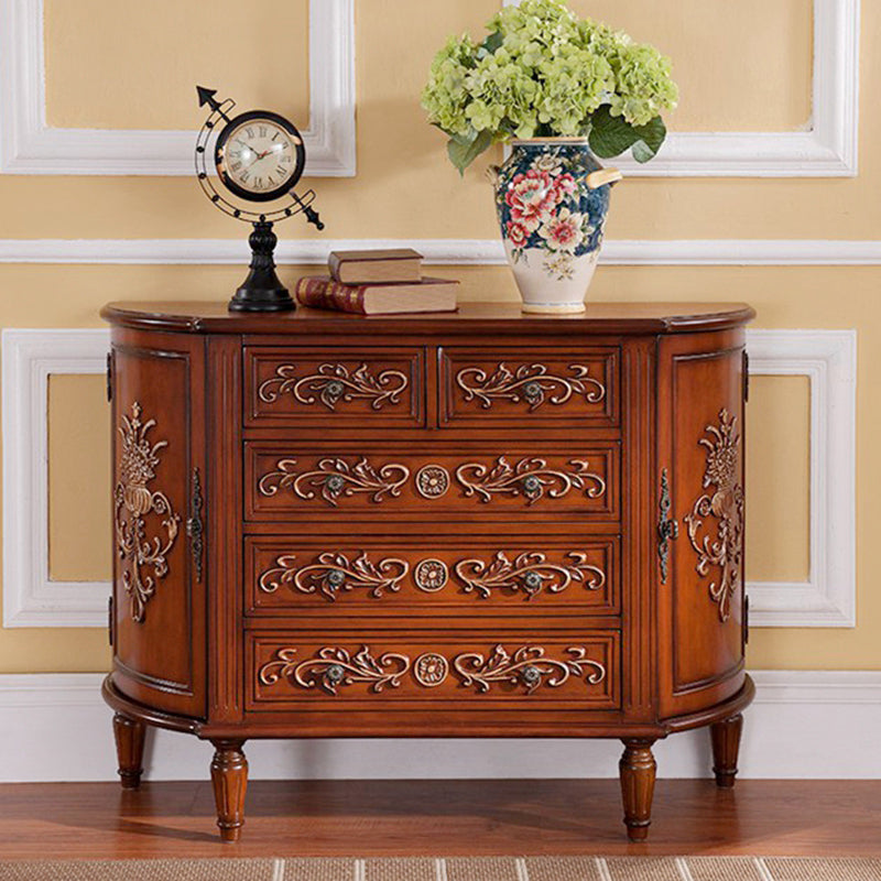 Cómoda de almacenamiento de madera maciza Cómoda de almacenamiento tradicional con 3/4/5 cajones