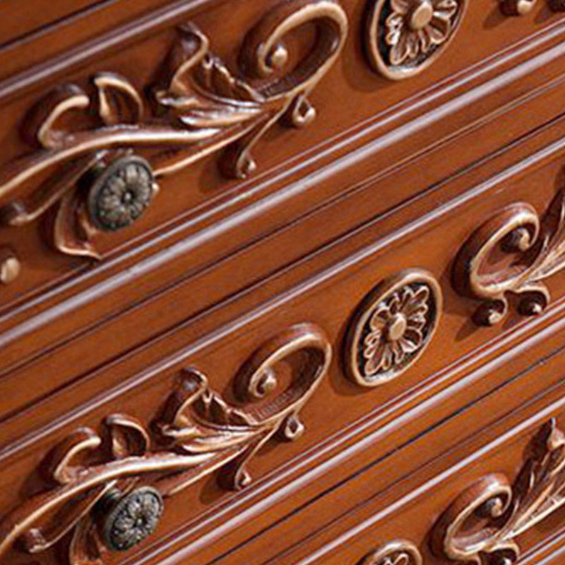 Cómoda de almacenamiento de madera maciza Cómoda de almacenamiento tradicional con 3/4/5 cajones