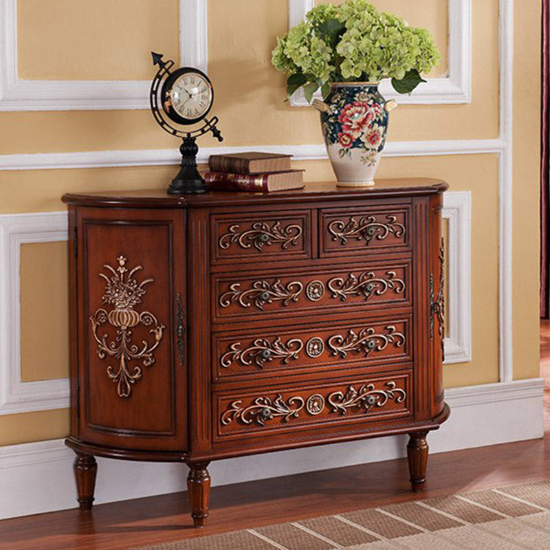 Cómoda de almacenamiento de madera maciza Cómoda de almacenamiento tradicional con 3/4/5 cajones