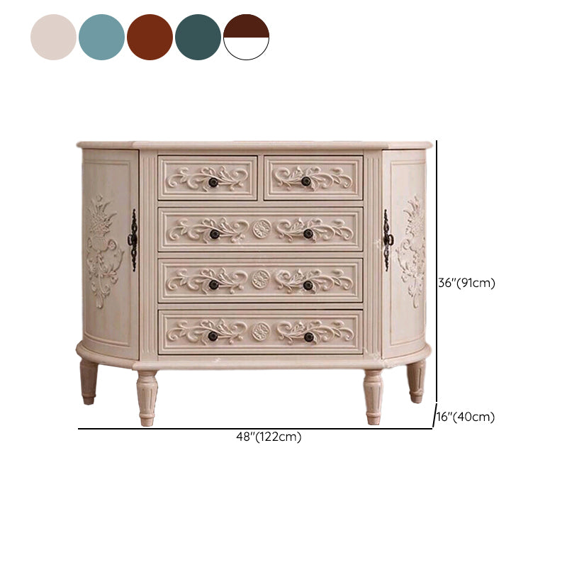Cómoda de almacenamiento de madera maciza Cómoda de almacenamiento tradicional con 3/4/5 cajones