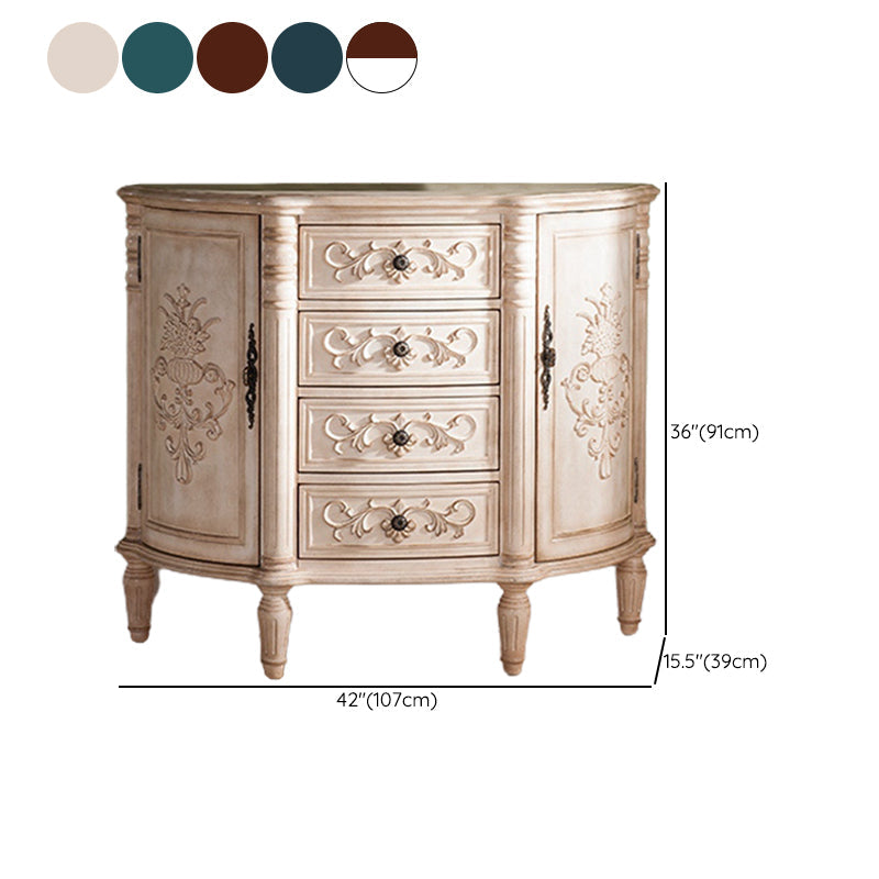 Cómoda de almacenamiento de madera maciza Cómoda de almacenamiento tradicional con 3/4/5 cajones