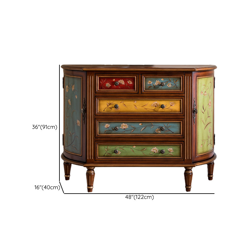 Cómoda de almacenamiento de madera maciza Cómoda de almacenamiento tradicional con 3/4/5 cajones