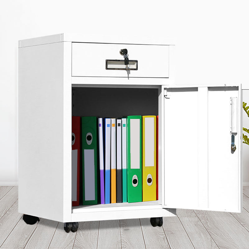 Contemporary File Cabinets Steel Frame Filing Cabinets with Key Lock for Office White 1 Clearhalo 'Filing Cabinets' 'filling_cabinets' 'furn' 'furn_filling_cabinets' 'Furniture' 'Office Furniture' 6759553
