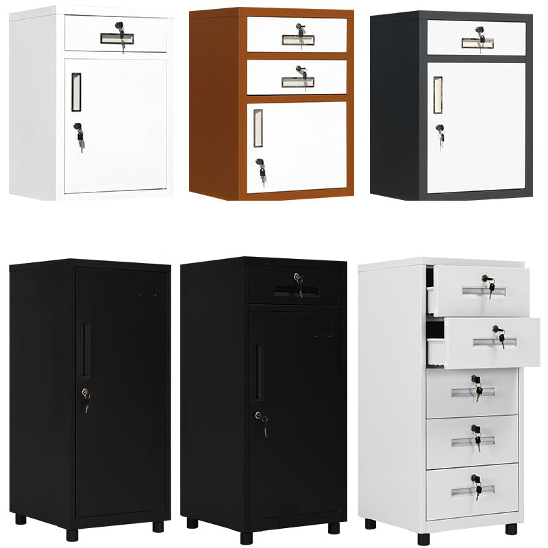 Contemporary File Cabinets Steel Frame Filing Cabinets with Key Lock for Office Clearhalo 'Filing Cabinets' 'filling_cabinets' 'furn' 'furn_filling_cabinets' 'Furniture' 'Office Furniture' 6759562