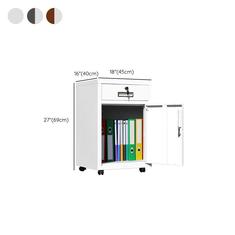 Contemporary File Cabinets Steel Frame Filing Cabinets with Key Lock for Office Clearhalo 'Filing Cabinets' 'filling_cabinets' 'furn' 'furn_filling_cabinets' 'Furniture' 'Office Furniture' 6759563