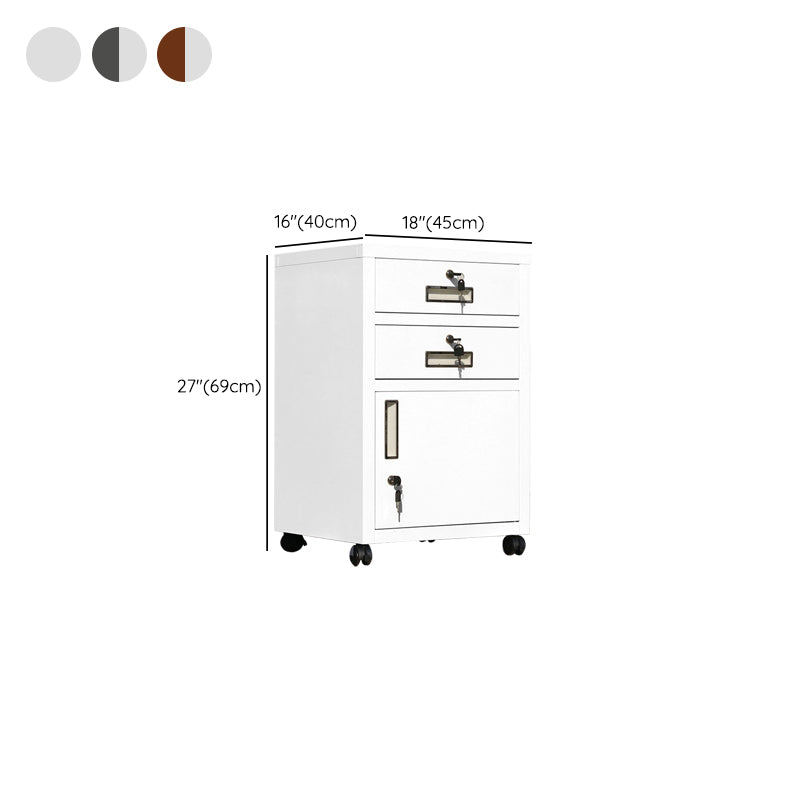 Contemporary File Cabinets Steel Frame Filing Cabinets with Key Lock for Office Clearhalo 'Filing Cabinets' 'filling_cabinets' 'furn' 'furn_filling_cabinets' 'Furniture' 'Office Furniture' 6759564