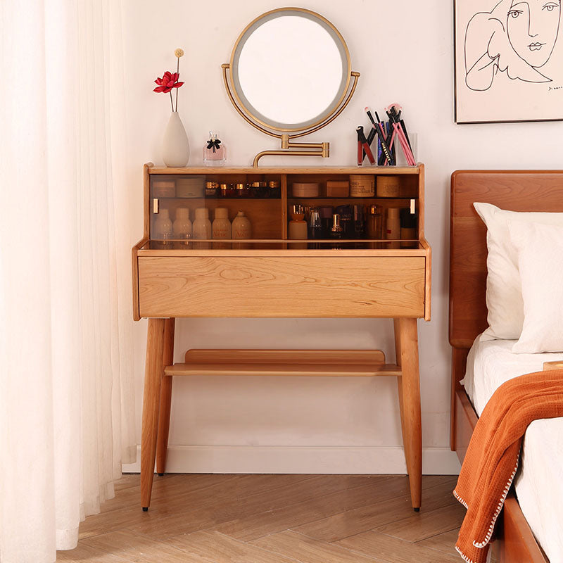 Camera da letto per trucco per trucco in vetro contemporaneo 36,6 "H Vanity per il trucco