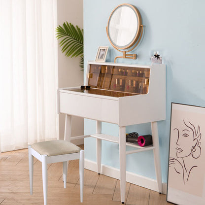 Camera da letto per trucco per trucco in vetro contemporaneo 36,6 "H Vanity per il trucco