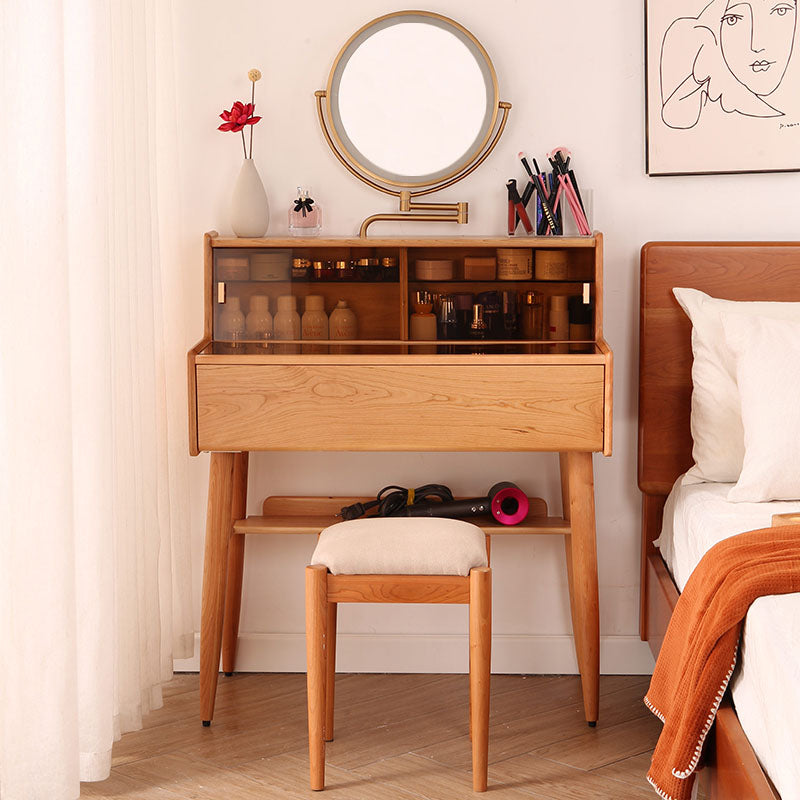 Camera da letto per trucco per trucco in vetro contemporaneo 36,6 "H Vanity per il trucco