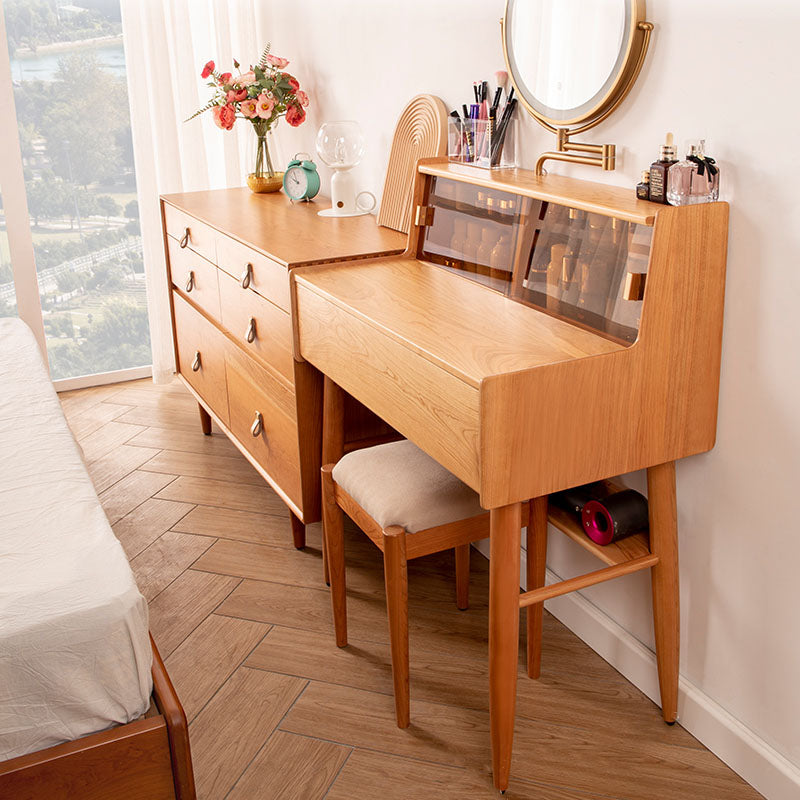 Camera da letto per trucco per trucco in vetro contemporaneo 36,6 "H Vanity per il trucco