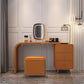 Leather Makeup Vanity Desk Lighted Mirror Makeup Vanity Desk Table