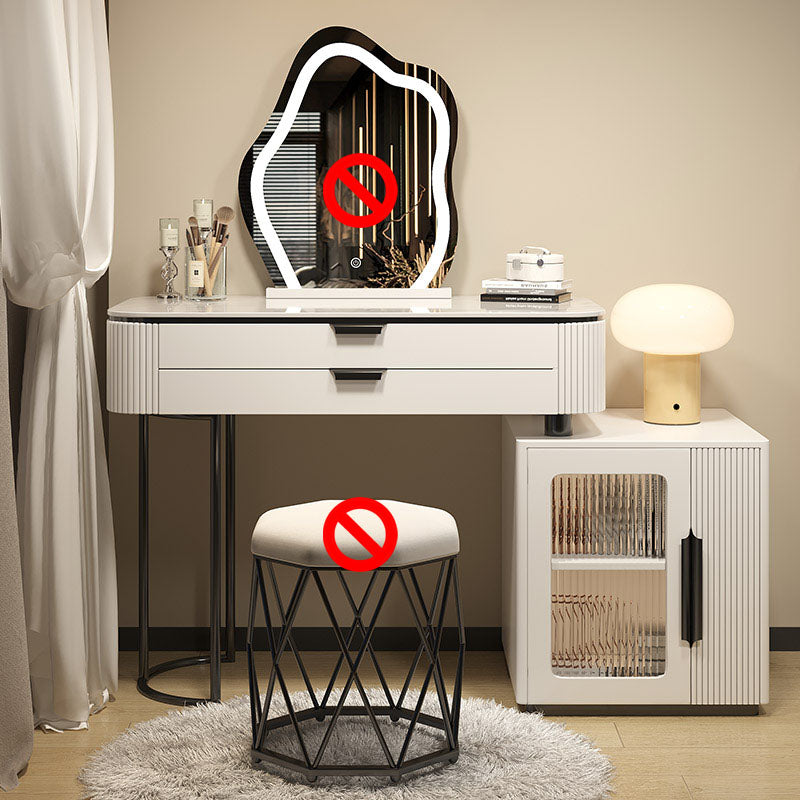 Contatore di trucco bianco in pietra contemporanea 31,5 "HASUP VANITÀ CAMERA BADE