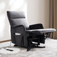 Chaise inclinable à relocation de raccourci à gris en velours avec aide à la lifting