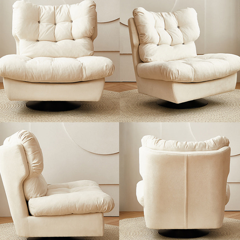 Sedia a base di ala a base girevole in finta in finmo contemporaneo.