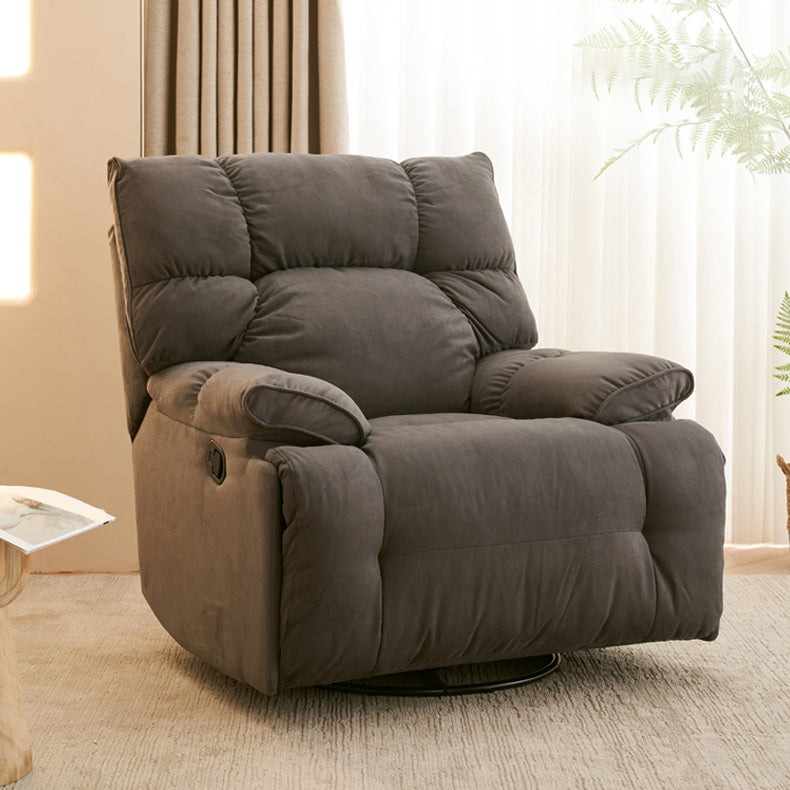 Contemporary Solid Color Standard Recliner Microsuede Recliner Chair Clearhalo 'Chairs & Seating' 'furn' 'furn_recliners' 'Furniture' 'Living Room Furniture' 'Recliners' 6760012