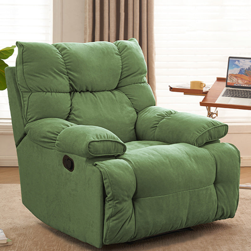 Contemporary Solid Color Standard Recliner Microsuede Recliner Chair Green Clearhalo 'Chairs & Seating' 'furn' 'furn_recliners' 'Furniture' 'Living Room Furniture' 'Recliners' 6760022