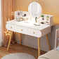 Contemporary White Vanity Dressing Table with Mirror in Solid Wood Clearhalo 'Bedroom Furniture' 'furn' 'furn_makeup_vanities' 'Furniture' 'Makeup Vanities' 'makeup_vanities' 6760031