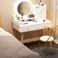 Contemporary White Vanity Dressing Table with Mirror in Solid Wood Makeup Vanity & Mirror & Stools 31"L x 16"W x 50"H 4 Clearhalo 'Bedroom Furniture' 'furn' 'furn_makeup_vanities' 'Furniture' 'Makeup Vanities' 'makeup_vanities' 6760042